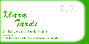 klara tardi business card